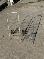 Two metal carts