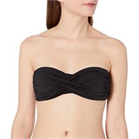 Anne Cole Solid Twist-Front Bikini Top - Black