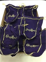 Nine Crown Royal bags