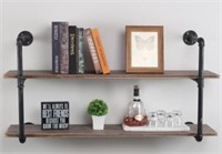 Industrial Pipe Shelves With Wood 2-tiers,rustic