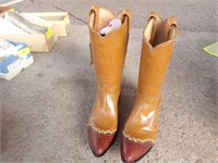Leather Boots Women, Tan, Tony Lama