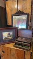 Green velvet lined jewelry box, Thomas Kinkade