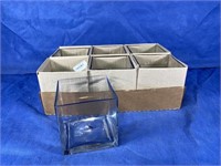 Cube Glass Vases, Qty: 6, 5x5x5"T