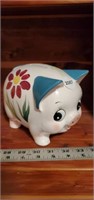 Vintage Norleans Japan Floral Piggy Bank.