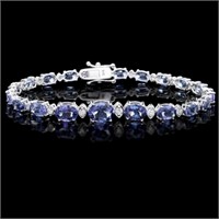 14k Gold 12.00ct Tanzanite & 0.70ct Diamond Brace