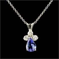 14K Gold 0.51ct Tanzanite & 0.16ctw Diamond Pendan