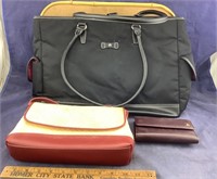 (3) Aigner Tote/Briefcase & Straw Purse & Wallet