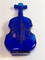 Cobalt Blue Violin Wine Bottle