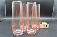 Elegant Pink Champaign Sippers Gold Rim