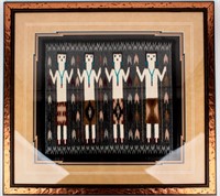 Art Framed Authentic Native American Yei Rug