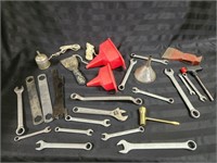 Assorted Wrenches, Axe Head and more