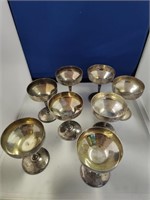 8 Silver goblets.
