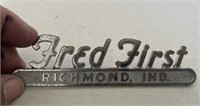 Fred first Ford Richmond Indiana car emblem