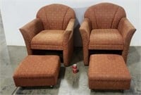 Matching Upholstered Chairs with Ottoman
