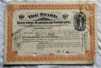 1930 Stark Electric Railroad Co. Stock Cert.