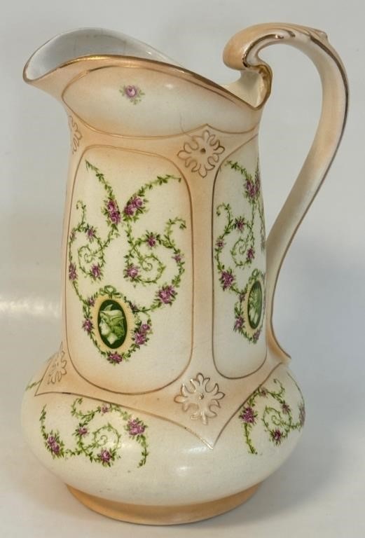 CHIC ANTIQUE CROWN DEVONSHIRE PORCELAIN PITCHER