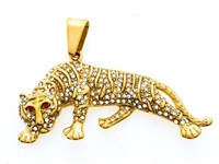 18kt GP Panther Pendant Set w/ Swarovski Elements1