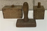 Vintage Wooden Butter Block Press