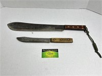 J.J.B 1942 Large Knife & Davao Knife; 14 1/2"; 8”