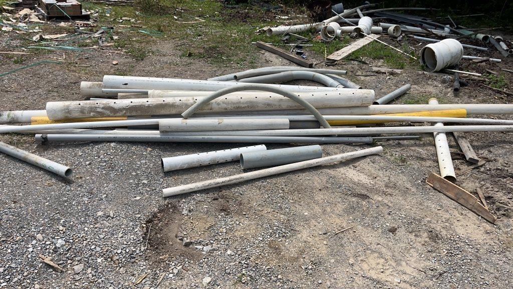 Assorted galvanized, and not galvanized pvc pipe