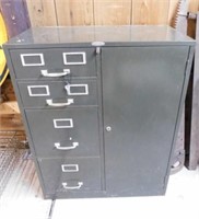Cole-Steel 4 drawer metal filing cabinet w/ keys,
