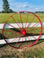 Antique Metal Wagon Wheel - Right Side