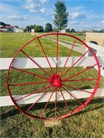 Antique Metal Wagon Wheel - Left Side