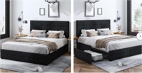 Kendal Tufted Upholstered Storage Platform Bed wit