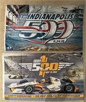 Two Indianapolis 500 99th, 100th Running Flags
