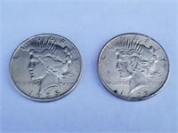 1922-D & 1935-S Silver Peace Dollars