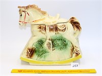 Vintage hobby horse cookie jar w/brown