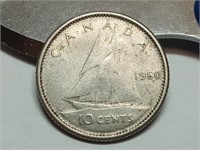 OF) 1960 Canada silver 10 cents
