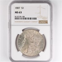 1887 Morgan Dollar NGC MS63