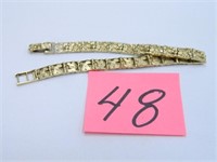 10kt Yellow Gold, 14.4gr. 8" Nugget Link Bracelet