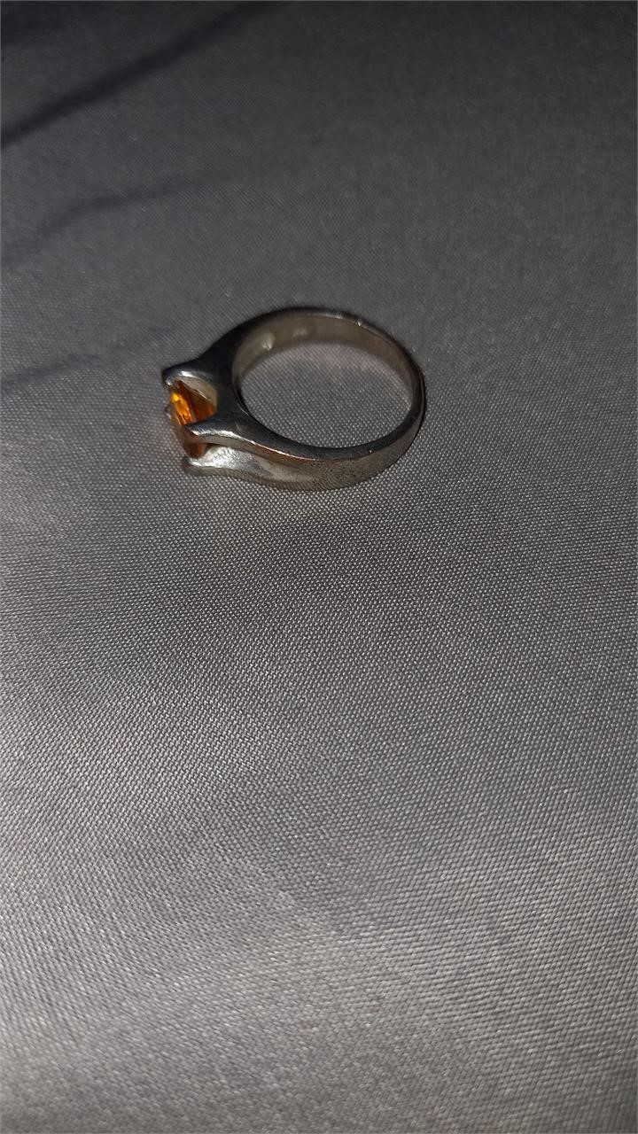 Citrine gemstone gold ring