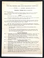 1941 B&O RR Company General Order Document