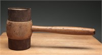 Primitive Wooden Barrel Head Hammer / Mallet