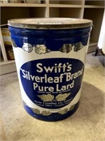 Antique Swifts 50 lb Silverleaf Lard Pail with lid