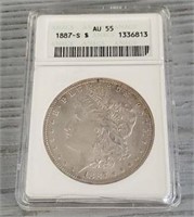 1887-S Anacs AU 55 Morgan Dollar