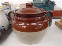 Earthenware Advertising Bean Pot