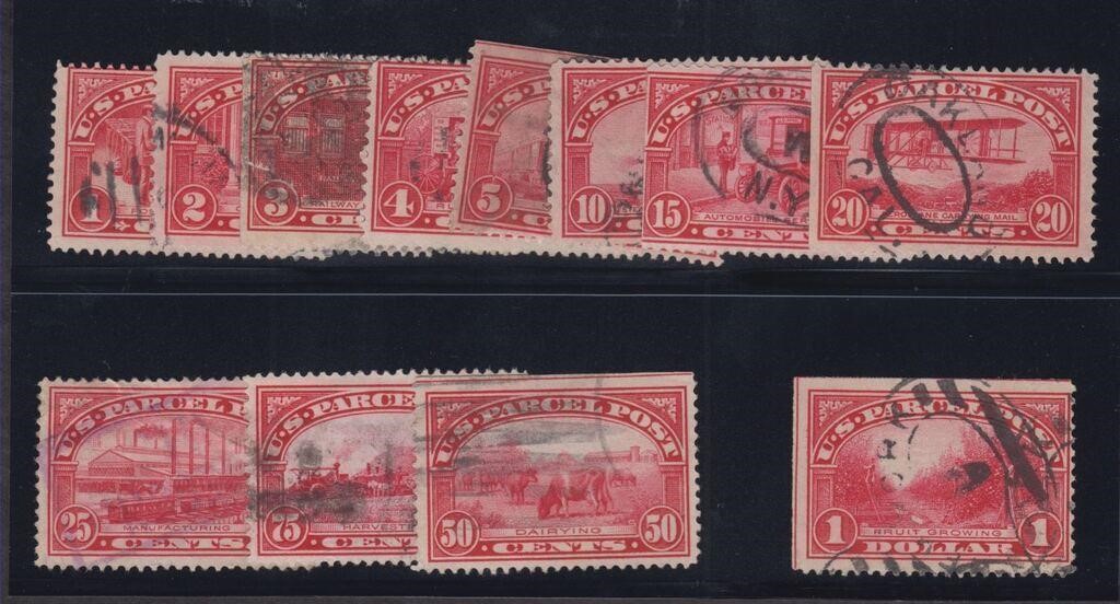 US Stamps #Q1-Q12 Used set, in mixed condition, CV