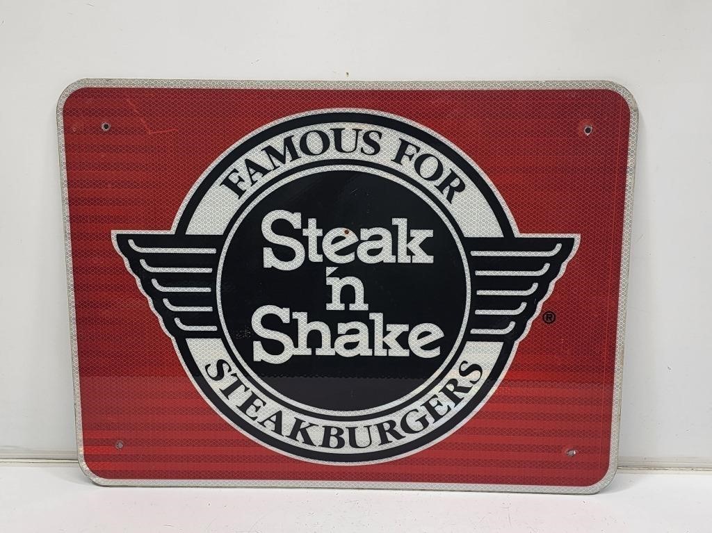 Steak 'n Shake Metal Road Sign