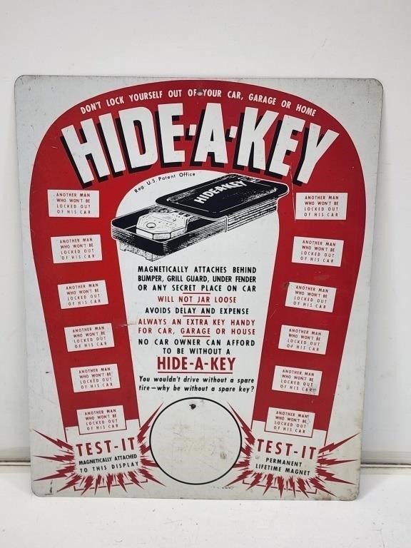 Hide-A-Key Advertising Sign