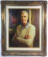 Edward Runci (1921-1986) Oil On Canvas Portrait