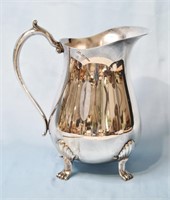Silver Plate Footed Water Jug - WM A Rogers