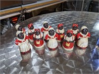 Army of Miniature Cast Iron Aunt Jemima Banks