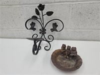 Cast Iron Frog Water Holder & Candle Holder