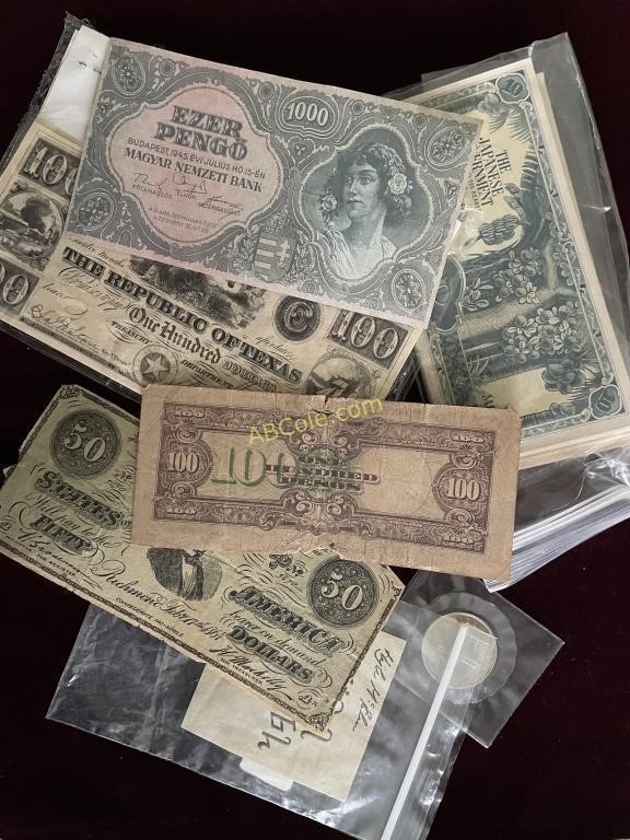 Group of Collectible Paper Money Items to