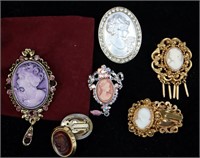 Cameo Woman Brooches & Earrings