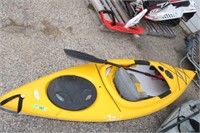 Pelican Escagic Sit In Kayak, yellow, & paddle